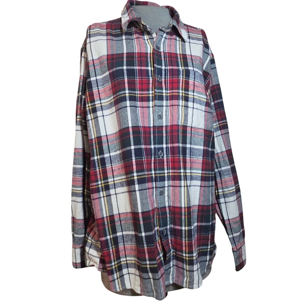 Eddie Baure Cotton Plaid Flannel Top Size XL